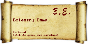 Boleszny Emma névjegykártya